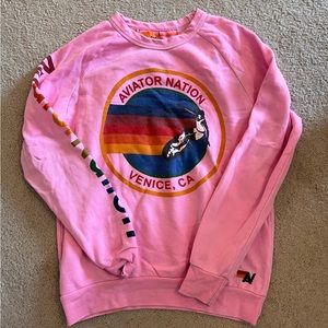 Aviator nation crew neck sweatshirt neon pink size small